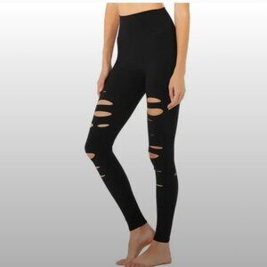 ALO - Ripped Warrior Leggings - Black - Size S